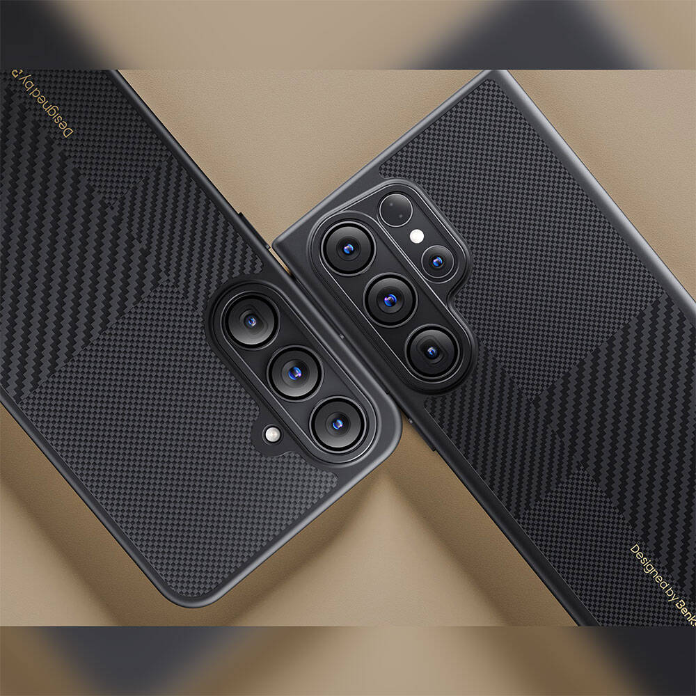 Benks Montage Hybrid ArmorPro Galaxy S24 Ultra M-safe Şarj Özellikli Karbon Fiber Kevlar Kılıf Benks Montage Hybrid ArmorPro Galaxy S24 Ultra M-safe Şarj Özellikli Karbon Fiber Kevlar Kılıf